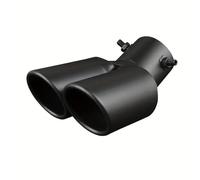 Embout D'éChappement Embout D'échappement Double Incliné En Acier Inoxydable Noir Pour Voiture Tuyau Sifflet D'éChappement(Black Bent)