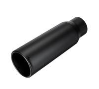 Embout D'éChappement Embout D'échappement Droit Entrée De 7,6Cm Sortie 10,2Cm Longueur 30,5Cm Silencieux En Acier Inoxydable Pour Tuyau Sifflet D'éChappement(Noir)