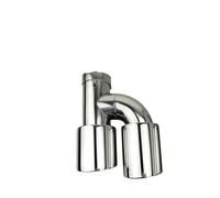 Embout D'Échappement Embout D'échappement En Acier Inoxydable Voiture Double Sortie Buse Silencieux Décoration Tuyaux(Type2 left63-101)