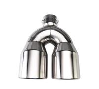 Embout D'Échappement Embout D'échappement Universel 54 Mm Double Sortie 89 Mm En Acier Inoxydable(Argent)