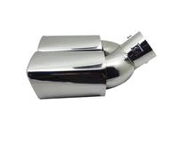 Embout D'échappement Embout D'échappement Universel À Double Sortie Silencieux Arrière Tuyau Bouche Carrée En Acier Inoxydable(Silver Curved)