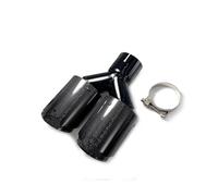 Embout d'échappement Embout Modification Tuyau D'échappement Voiture Universel Acier Inoxydable Noir Fibre Carbone Terminal d'échappement(60 IN-101 OUT)