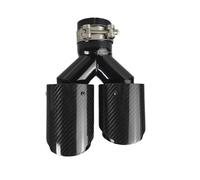 Embout d'échappement Embout Silencieux Brillant Fibre Carbone Voiture Forme Y Double Sortie Tuyau D'échappement Buse Décorative Universel Acier Inoxydable Turbo Sound Sifflet(63.5-76-Right)