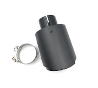 Embout d'échappement Embout Silencieux D'échappement Fibre Carbone Mat Voiture Tuyau Universel Droit Acier Inoxydable Noir Auto Fuyal Sifflet(70 IN 114 OUT)