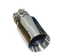 Embout d'échappement Embout Silencieux D'échappement Universel Acier Inoxydable Argenté Voiture Bicouche Décoration Extrémité Biseautée Terminal d'échappement(54-89)