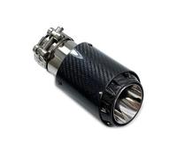 Embout d'échappement Embout Silencieux D'échappement Universel Carbone Brillant À 3 Couches Sergé Voiture Acier Inoxydable Argenté Décoration Terminal d'échappement(ID 67-OD 89)