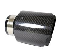 Embout D'Échappement Embout Silencieux D'échappement Universel En Fibre Carbone Brillant Droit Acier Inoxydable Noir Tuyaux Queue Voiture(51MM IN 76MM OUT)