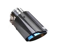 Embout D'Échappement Embout Silencieux D'échappement Universel En Fibre Carbone Brillant Pour Voiture Tuyau Droit Acier Inoxydable Noir Tuyaux Queue Voiture(63-89mm)