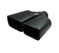 Embout D'Échappement Embout Tuyau D'échappement Universel À Double Sortie Silencieux Arrière En Acier Inoxydable Entrée Carrée 60 Mm Tuyaux Queue Voiture(Black Straight)