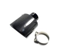 Embout d'échappement Embouts D'échappement Ovales Inclinés Carbone Noir Brillant Pour Silencieux Universel Terminal d'échappement(54-130)