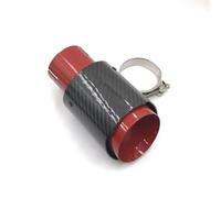 Embout d'échappement Embouts D'échappement Simples/tuyau En Acier Inoxydable Rouge 1 Pièce Queue Fiber Carbone Brillante Pour Universel Tuyaux d'échappement(ID 67MM-OD 89MM)