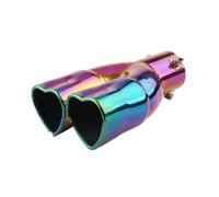 Embout D'échappement Embouts D'échappement Universels En Acier Inoxydable Accessoires Voiture Style En Forme Cœur Queue Silencieux Embouts Tube À Double Tuyau(Pink bent)