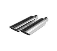 Embout D'échappement Entrée 2,5 Pouces Sortie 4 Pouces Longueur 18 Pouces Acier Inoxydable 2 Pièces Tuyau Sortie Oblique Universel Double