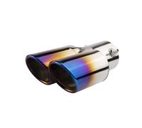 Embout D'échappement Fournitures Universelles De Modification D'échappement D'acier Inoxydable Double Tuyau Gorge Queue Bleue Grillée Par Un À Deux Voiture(L)