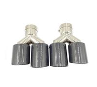 Embout d'échappement Lot 2 Embouts Silencieux Carbone Brillant Pour Tuyau D'échappement Universel Acier Inoxydable Embouts D'échappement Multi-tailles Terminal d'échappement(63 IN 114 OUT)