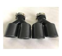 Embout d'échappement Lot 2 Tuyaux D'échappement Universels Noirs Brillants Pour Voiture Modification Gauche Et Droite Terminal d'échappement(63-115)