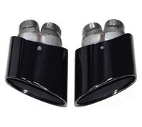 Embout d'échappement Ovale Double intérieur pour RS3 RS4 RS4 RS5 RS6 S3 S4 S5 S6 (Noir)