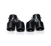 Embout d'échappement Paire D'embouts D'échappement En Fibre De Carbone Pour BMW G22 G23 M440i 2021-2022, Système D'échappement Double Embout Silencieux Simulateur Sifflet(Black)