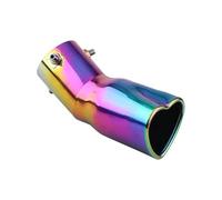 Embout D'Échappement Pièces Voiture En Forme Cœur Accessoires Style 2,5 Pouces Acier Inoxydable Argenté Coloré Embouts D'échappement Silencieux Tuyau Tuyaux Queue Voiture(Colorful)