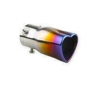 Embout D'Échappement Pièces Voiture En Forme Cœur Accessoires Style 2,5 Pouces Acier Inoxydable Argenté Coloré Embouts D'échappement Silencieux Tuyau Tuyaux Queue Voiture(Burnt Bluestraight)