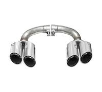 Embout D'échappement Pour Cayenne 9Y0 2018-2024 Embouts D'échappement Quadruples Améliorés Tuyaux D'échappement Silencieux Conversion Carrée Aucune Soudure Nécessaire Silencieux(A Silver)