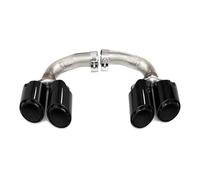 Embout D'échappement Pour Cayenne 9Y0 2018-2024 Embouts D'échappement Quadruples Améliorés Tuyaux D'échappement Silencieux Conversion Carrée Aucune Soudure Nécessaire Silencieux(A Black)