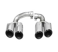 Embout D'échappement Pour Cayenne 9Y0 2018-2024 Embouts D'échappement Quadruples Améliorés Tuyaux D'échappement Silencieux Conversion Carrée Aucune Soudure Nécessaire Silencieux(B Silver)