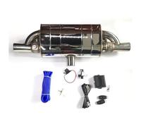 Embout D'Échappement pour Voiture Tuyau D'Échappement À Vide Silencieux À Valve Variable Télécommande Acier Inoxydable Universel Forme en T Une Entrée Deux Sorties 63 Mm