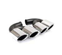 Embout D'échappement Quad En Acier Système Arrière Silencieux Pour Porsche Pour Cayenne 2011 - 2014 Accessoires De Voiture(Silver B Long)