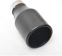 Embout D'échappement Réaménagement De Véhicule En Acier Inoxydable, Silencieux Noir Universel, Modification De Voiture Pour Tuyau De Pliage À Bouche Plate(66mm In-89mm Out)
