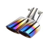 Embout D'Échappement Rond Oblique Inox Pot D'échappement General Exhaust En Acier Inoxydable Capot Cylindre Silencieux Arrière Pièces Automobiles Modifiées(Bend half colors)