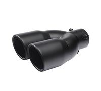 Embout D'Échappement Rond Oblique Inox Pot D'échappement Universel Double Cylindre En Acier Inoxydable Entrée 63 Mm Sortie 76Mm(Matte Black Straight)