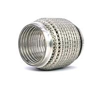 Embout D'Échappement Rond Oblique Inox Raccord Flexible D'échappement Ondulé En Acier Inoxydable De 2 Po 2.4 Po 2.5 Po Et 3 Po Avec Verrouillage(65mm-100mm)