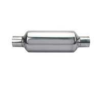 Embout D'Échappement Rond Oblique Inox Système D'échappement Universel Avec Résonateur En Acier Inoxydable 51/57/63/76 Mm Couleur Argent Pour Voiture(76MM)