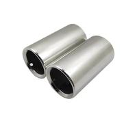 Embout d'échappement rond universel pour BMW X3 E83, 2 pièces, compatible avec silencieux d'échappement en acier inoxydable de 60 mm Adaptateur D'échappement Unversel(Flat silver)