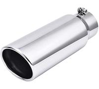 Embout D'échappement Traype Voiture Universal 3 En 4 Out D'échappement Tuyau Suffleur 304 Acier Inoxydable Travaux Tail Tube Pièces(Argent)