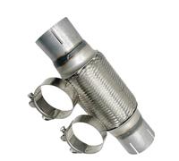 Embout d'échappement Tube D'échappement Universel Voiture Connexion Flexible Télescopique Soufflet Tressé Connecteur Tuyau Silencieux Acier Inoxydable Soudé Terminal d'échappement(Slotting I.D63)