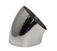 Embout D'echappement Tuyau De Soudure Universel Coude d'acier Inoxydable De 45 Degrés Raccordant Le Tuyau D'échappement Moto De Voiture Tuyau Soudé De Silencieux Gorge Queue(51MM-1.5MM)