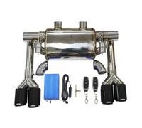 Embout d'échappement Tuyau D'échappement Pompe À Vide Silencieux Soupape Variable Télécommande Acier Inoxydable Universel Forme T Deux Entrées Sorties 63MM Turbo Sound Sifflet(2 Kit 76MM)