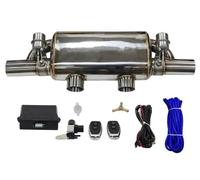 Embout d'échappement Tuyau D'échappement Pompe À Vide Silencieux Valve Variable Télécommande En Acier Inoxydable, Universel Forme T Deux Sorties 63MM Tuyaux d'échappement(Vacuum 70MM)