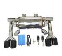 Embout d'échappement Tuyau D'échappement Pompe À Vide Silencieux Valve Variable Télécommande En Acier Inoxydable, Universel Forme T Deux Sorties 63MM Tuyaux d'échappement(2 Kit 63MM)