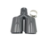 Embout d'échappement Tuyau D'échappement Rond Brillant 1 Pièce Embout Silencieux D'échappement Double Tuyaux D'échappement Universels Droits Acier Inoxydable Terminal d'échappement(60 IN 89 OUT)