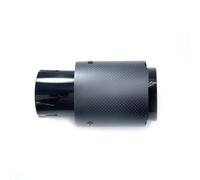 Embout d'échappement Tuyau D'échappement Voiture À Bride Droite 1 Pièce Embout Queue En Carbone Mat Silencieux Acier Inoxydable Noir Tuyaux d'échappement(67MM IN-101MM OUT)
