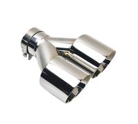 Embout D'échappement Tuyau Embout D'échappement Double, Entrée 2 1/2 Pouces, Sortie 3, Longueur 8, Embouts Polis En Acier Inoxydable 304, Épaisseur 1.2mm(IN57-OUT76mm)