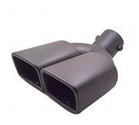 Embout D'échappement Universel À Double Sortie Pour Voiture, Embout De Silencieux Arrière En Acier Inoxydable À Bouche Carrée Tuyau D'échappement Voiture(Matte Black Curved)