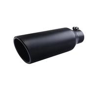 Embout D'échappement Universel Acier Inoxydable Voitures À Essence Diesel Entrée 2.5 Pouces Sortie 4 Pouces Longueur 12 Pouces Coupe À Angle Roulé Extrémités Tuyau D'échappement Voiture(Black)