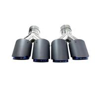 Embout D'échappement Universel Double en Fibre De Carbone pour Tuyau D'échappement en Acier, 2 Pièces, Entrée 63 Mm, Sortie 90 Mm Embouts Silencieux Gorge Queue(57MM IN-89MM Out)