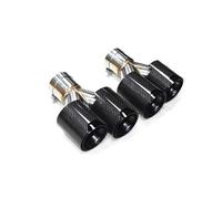 Embout d'échappement universel en fibre de carbone 63 mm/248 pouces, compatible avec BMW M, double embout Y, compatible tube silencieux, diffuseur automobile(63-101 Gloss Black)