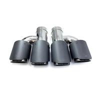 Embout D'échappement Voiture 1 Paire Silencieux D'échappement Fibre Carbone Mat Forme H À Double Sortie Pour Voiture Décoration Buse Universelle Acier Inoxydable Embout Tuyau D'échappement