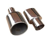 Embout D'éChappement Voiture 1 Pièce Entrée 63 Sortie 105 Mm Silencieux D'échappement Universel En Acier Inoxydable Pour Voiture, Garniture Chromée, Embout Décoratif
